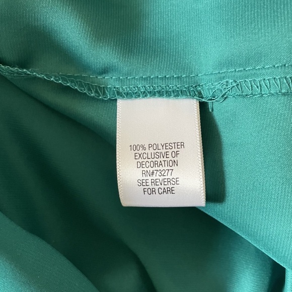 APT. 9 Women's Teal Lucky Shot Embellished V-Neck Satin Blouse Top Size Medium - Picture 9 of 15